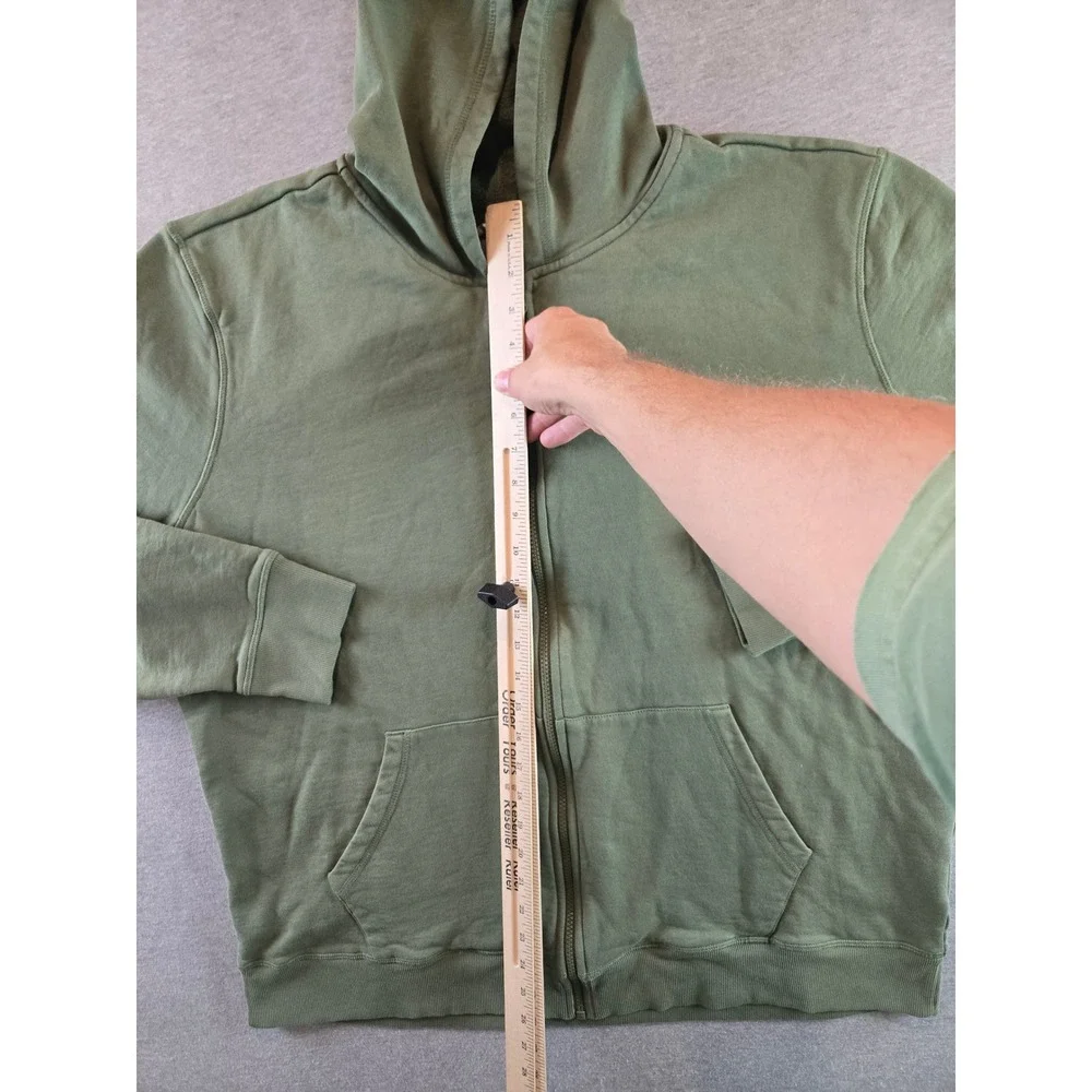 Pact Hoodie Mens 2XL Olive Green Organic Cotton Full Zip Boxy Relaxed Fit